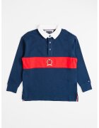 Tommy Hilfiger Раирана блуза с яка - Бял/Тъмносин