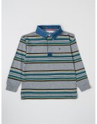 Tommy Hilfiger Раирана блуза с яка - Сив/Тъмнозелен