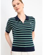 Tommy Hilfiger Раирана тениска с яка - Червен/Розово