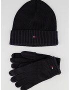 Tommy Hilfiger Ръкавици и шапка от памук и кашмир