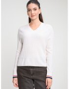 Tommy Hilfiger Рипсен пуловер с шпиц