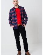 Tommy Hilfiger Риза Oxford на каре - Бял/Бордо/Тъмносин