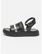 Tommy Hilfiger Сандали с равна платформа и каишка с тока - Черен