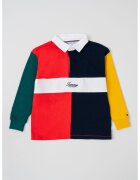 Tommy Hilfiger Суитшърт с яка и лого - Червен/Зелен/Тъмносин