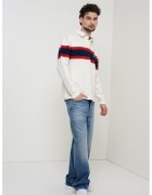 Tommy Hilfiger Суитшърт с яка - Слонова кост/Тъмносин