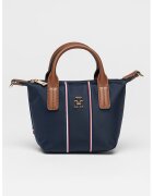 Tommy Hilfiger Текстилна малка чанта с кожа - Червен/Бял/Тъмносин
