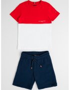 Tommy Hilfiger Тениска и шорти с връзка - 2 части - Червен/Бял/Ултрамарин синьо