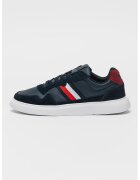 Tommy Hilfiger Велурени спортни обувки със синтетика - Червен/Слонова кост/Тъмносин