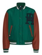 Tommy Hilfiger Яке College с дизайн с цветен блок - Зелен/Тъмночервен