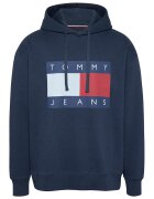 Tommy Jeans Худи с органичен памук с лого - Червен/Бял/Тъмносин