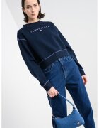 Tommy Jeans Къс свободен суитшърт - Бял/Черен