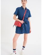 Tommy Jeans Къса рокля-риза от деним с джобове встрани
