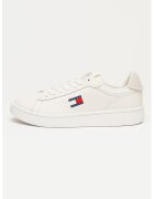 Tommy Jeans Кожени маратонки Archive Court - Червен/Мръснобял/Тъмносин