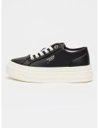 Tommy Jeans Кожени маратонки с равна платформа - Бял/Черен