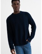 Tommy Jeans Пуловер с овално деколте и плетка осморка