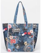 Tommy Jeans Шопинг чанта с лого - Червен/Тъмносин