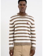 Tommy Jeans Свободен пуловер на райе с алпака - Червен/Тъмносин