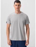 TommyLife Тениска Comfort Fit - кръгло деколте - светлосива - еластична трикотажна материя
