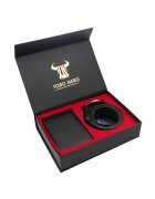 Toro Nero Комплект портфейл и колан - от естествена кожа - Little