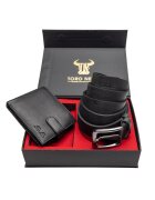 Toro Nero Комплект портфейл и колан - мъжки - от естествена кожа Viki-Smooth