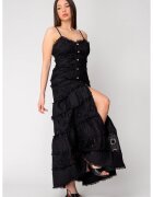 uFIT Дълга рокля с копчета и бродерия Black 16351