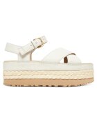 Ugg Дамски сандали Jasmine W Aubrey - естествена кожа - с каишка на глезена - бели