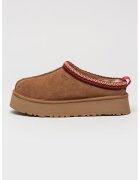 Ugg Велурено сабо Tazz с равна платформа - Бордо/Карамел/Светло бежово