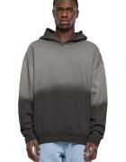 Urban Classics Свободно худи с преливащи се нюанси и джоб кенгуру - Избеляло черно/Tъмносив