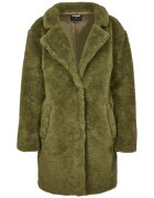 Urban Classics Уголемено палто от еко вълна със скосени джобове