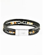 US Polo Assn Кожена гривна с оникс
