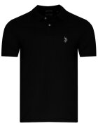 US Polo Assn Мъжка тениска тип поло - черна - памук
