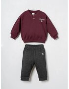 US Polo Assn Сет от блуза с деколте до основата на врата и панталони с еластична талия