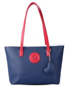 US Polo Assn Шопинг чанта от еко кожа с цип - Червен/Бял/Тъмносин