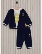 US Polo Assn Спортен екип с качулка - цип и лого
