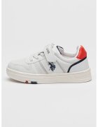 US Polo Assn Спортни обувки от еко кожа с велкро - Червен/Бял