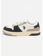 US Polo Assn Спортни обувки с велур - Бял/Черен/Сив