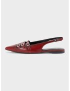 Vagabond Shoemakers Кожени пантофки с отворена пета - Тъмночервен