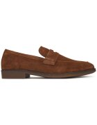 Vagabond велурени обувки loafer с каишка тип penny - кафяви