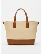 Valentino Bags Чанта за рамо от еко кожа с отделяща се презрамка - Кафяв/Светло бежово
