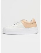 Valentino Двуцветни кожени спортни обувки - Бял/Черен
