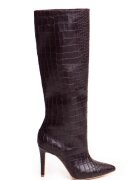 Vanilla Cizme pana la genunchi din piele - cu textura de crocodil Mystic Purple Charm