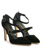 Vanilla Pantofi Stiletto cu toc subtire Dora - piele naturala intoarsa -negri