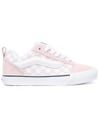 Vans детски спортни обувки от синтетичен материал с щампа checkerboard - модел Old Skool - розов/бял