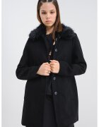 Vero Moda Палто с копчета и яка от еко пух