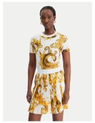 Versace Jeans Couture Дамска тениска - памук/еластан - бял/златист