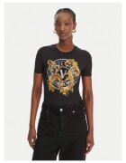 Versace Jeans Couture Дамска тениска вталена кройка - черна - памук/еластан