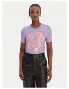Versace Jeans Couture Дамска тениска - вталена кройка - виолетова - памук