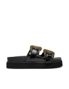 Versace Jeans Couture Дамски чехли - от екологична кожа - черни