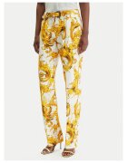 Versace Jeans Couture Дамски панталони - полиестер - бял/златист