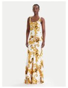 Versace Jeans Couture Ежедневна рокля памук - бяло жълто - Бял/Жълт